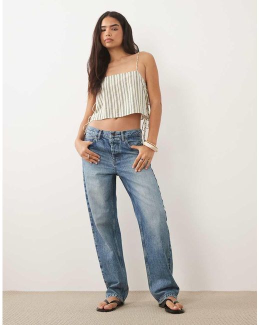 ASOS Blue Square Neck Beach Top