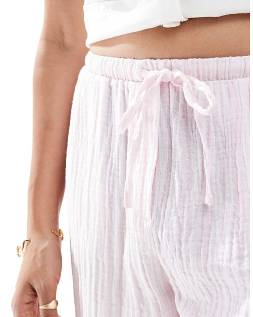 Vero Moda Pink Cotton Wide Leg Trousers
