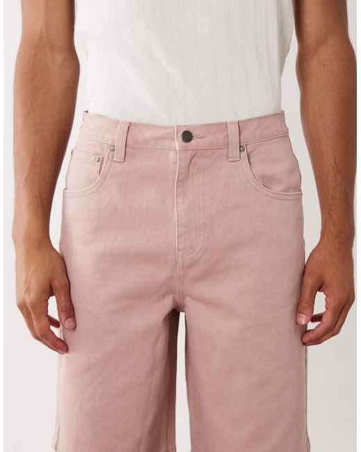 ASOS Natural Loose Denim Jorts for men