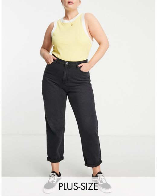 Don't Think Twice Black Dtt Plus Veron Relaxed Fit Mom Jeans