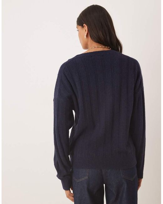 Glamorous Blue Rib Knit Sweater