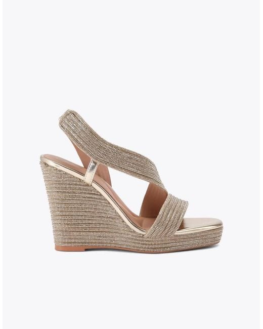 Carvela Kurt Geiger White Gala Wedge Jewel 110 Heeled Sandals