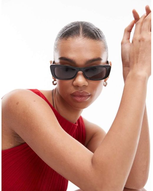 & Other Stories Brown Slim Rectangle Sunglasses