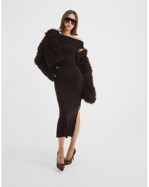 River Island Black Cowl Top And Skirt Set