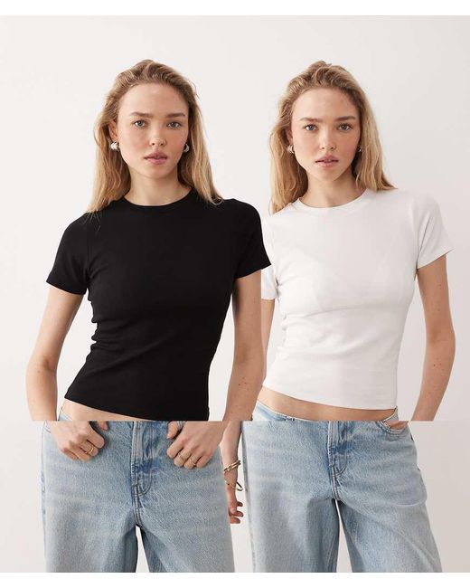 Miss Selfridge Blue 2 Pack Baby Tee
