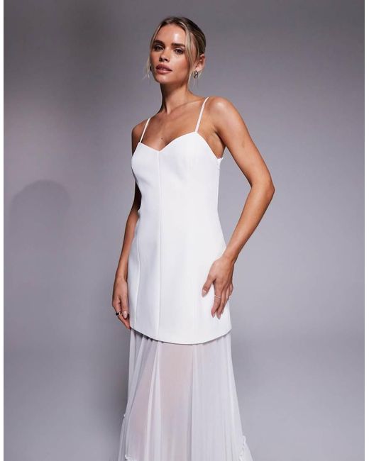 Forever New Purple Bridal Cami Sheer Hanky Hem Maxi Dress