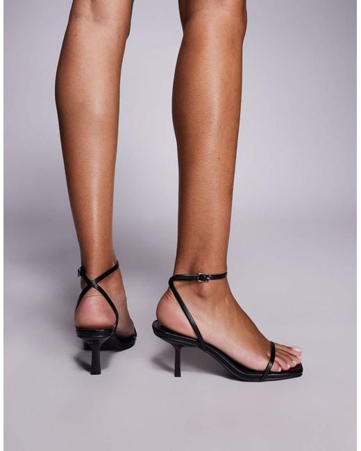 Public Desire Black Natalya Barely There Heeled Sandals