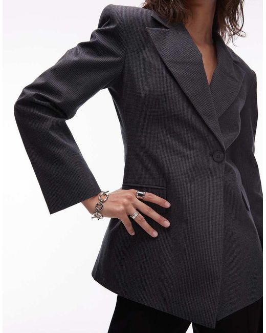 ASOS Blue Cinch High Break Point Blazer