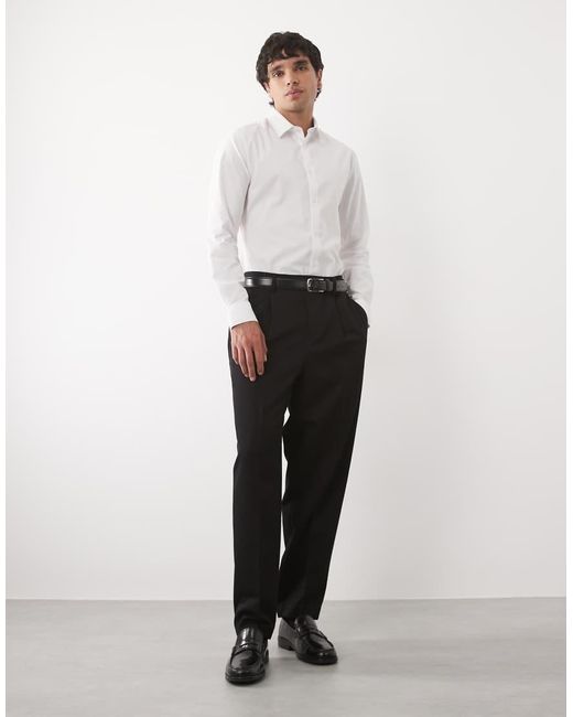 ASOS White Textured Skinny Fit Smart Shirt for men