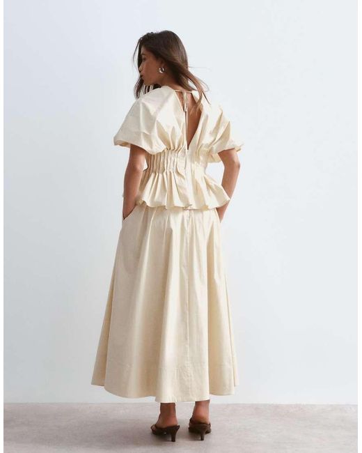 ARRANGE Natural Premium Cotton Maxi Skirt Co Ord
