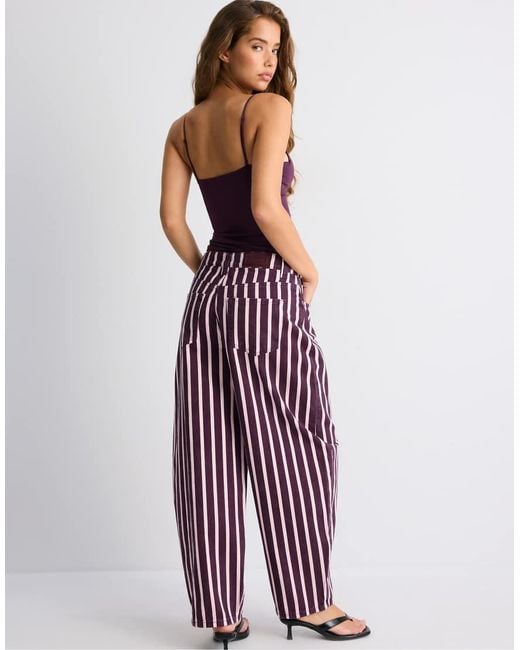 Stradivarius Purple Petite D80 Barrel Jeans