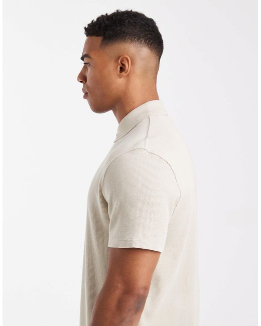 ASOS White Regular Fit Zip Polo for men