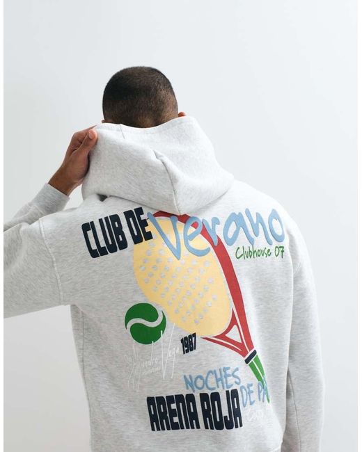 ASOS White Hoodie With Padel Print for men