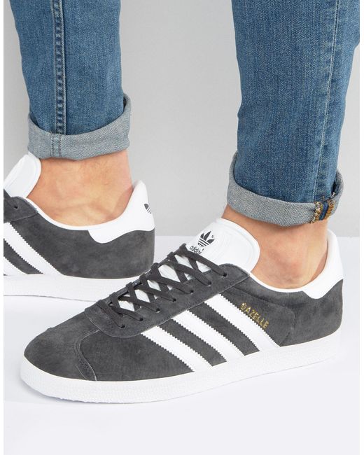 Adidas Originals Gray Gazelle Sneakers for men
