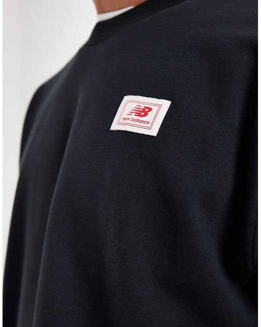 New Balance Blue Woven Label Graphic Sweatshirt for men