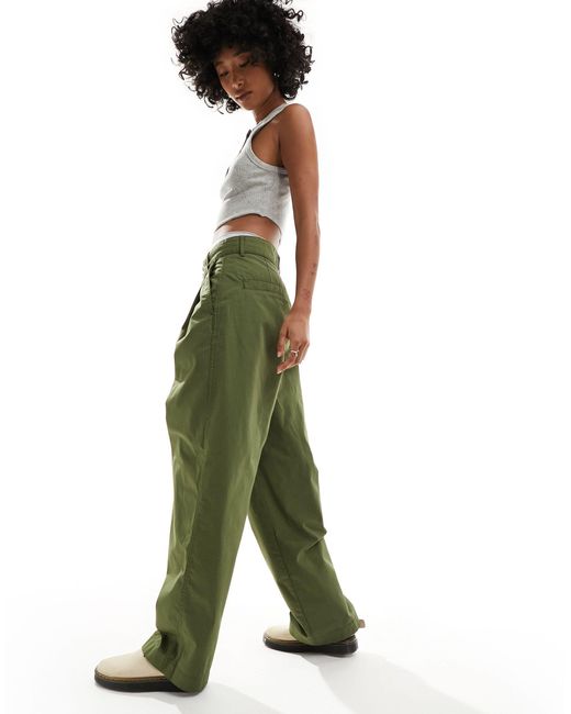 Pantalones s plisados Carhartt de color Green