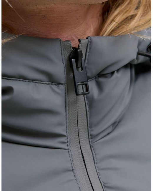 Jack & Jones Gray Puffer Coat for men