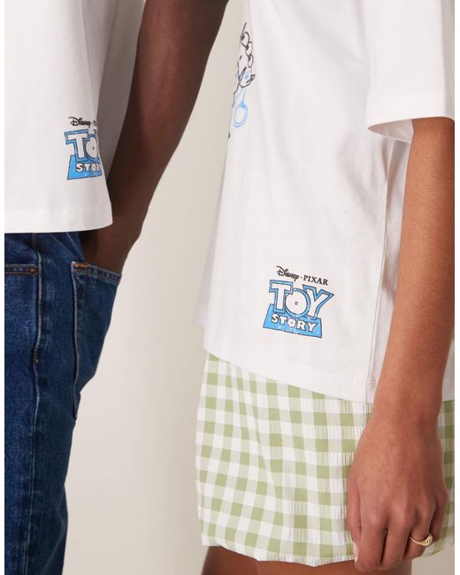 ASOS Blue Disney Pixar Unisex Boxy Oversized T-shirt With Toy Story Prints