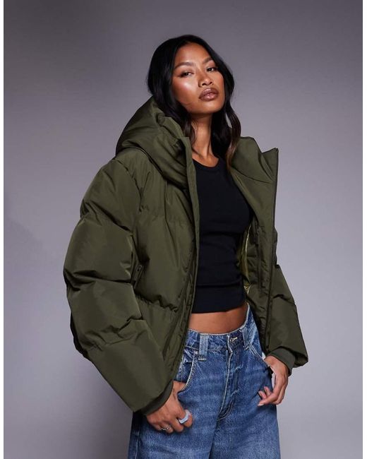 Good For Nothing Brown Hooded Puffer Jacket