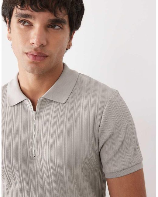 ASOS Green Muscle Fit Zip Polo for men