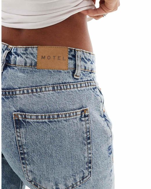 Motel Blue Roomy Wide Leg Low Rise Jeans