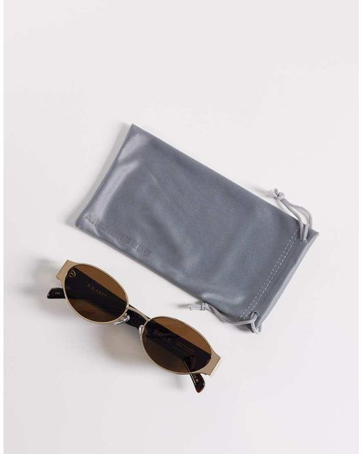 A.Kjærbede White Bella Oval Metal Framed Sunglasses