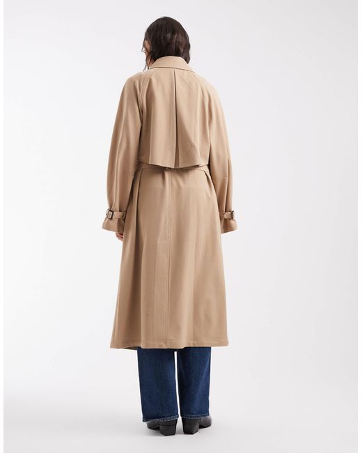 ASOS Natural Tailored Draped Oversized Mac