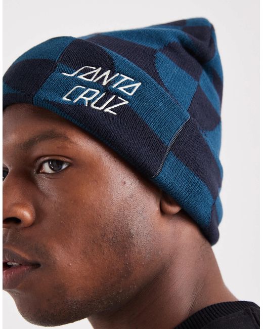 Santa Cruz – leichte, gerippte strickmütze in Blue für Herren