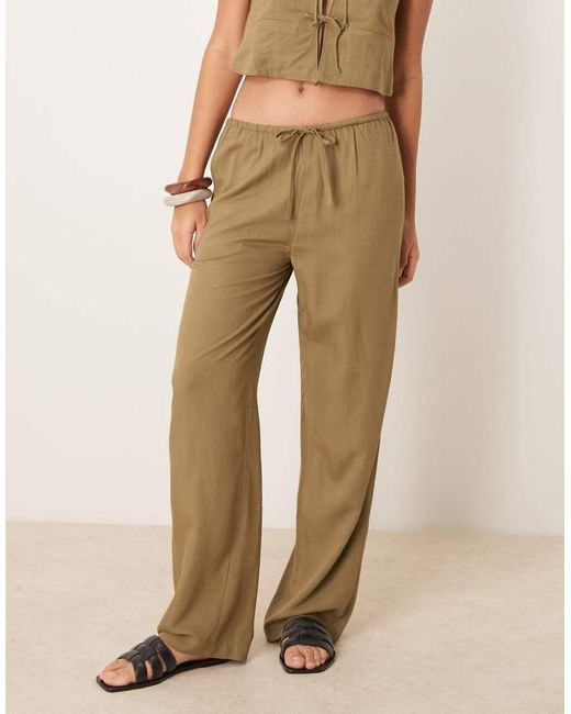 Iisla & Bird Natural Skinny Waistband Beach Trouser Co-ord