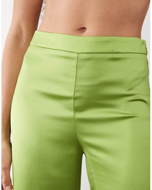 Mango Green Dylan Satin Straight Leg Trouser Co-ord