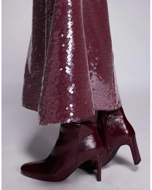 Aria Cove Purple Sequin Scoop Neck Maxi Dress