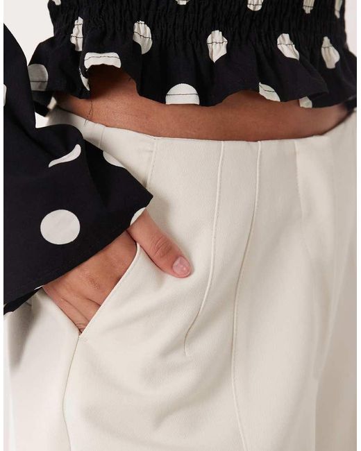 ASOS White Clean Waistband Oversized Tailored Barrel Trouser