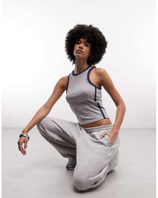 Collusion White Sports Singlet-grey