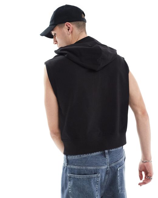 Calvin Klein Black Unisex Sleeveless Vest Hoodie