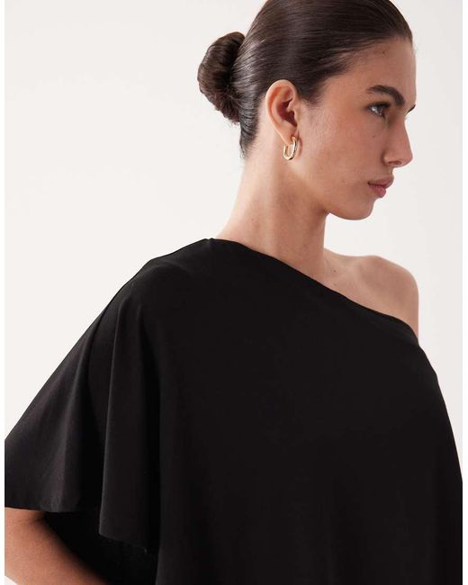ASOS Black Off The Shoulder Cape Detail Mini Dress