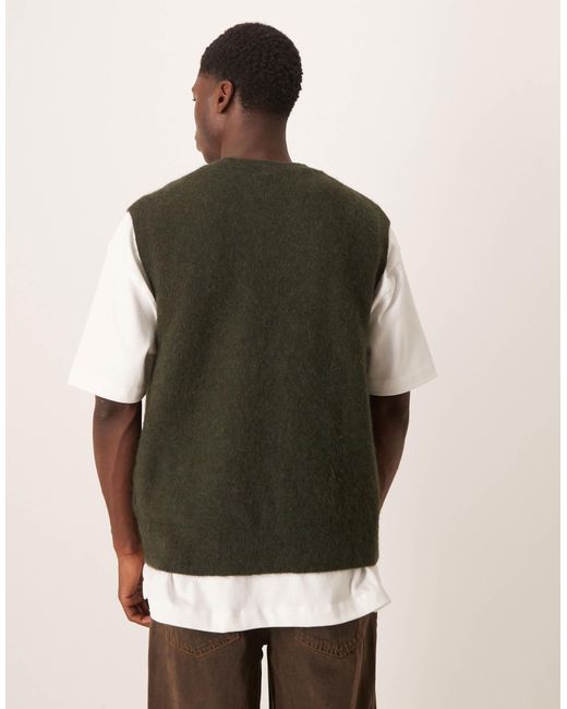 ARKET Green Alpaca And Wool Knitted Crew Neck Vest for men