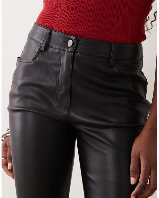 Mango Black Flared Leather Trouser