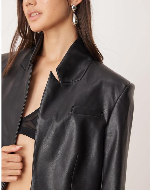 Miss Selfridge Black Tailored Crop Blazer