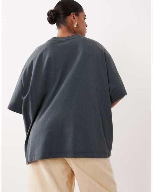 ASOS Black Asos Design Curve Oversized T-Shirt With Scandi Tiger Graphic