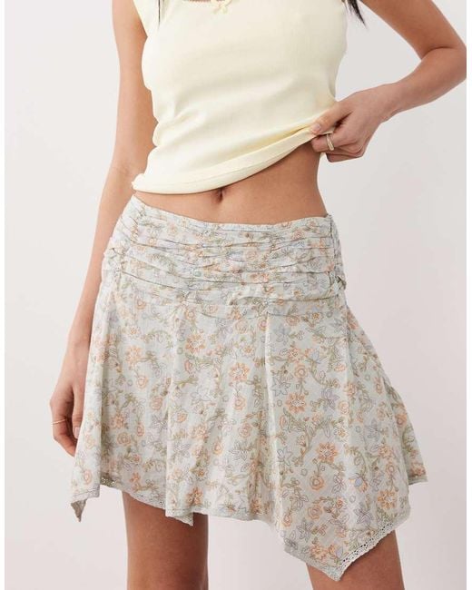 Cotton On Multicolor Boho Hanky Hem Mini Skirt