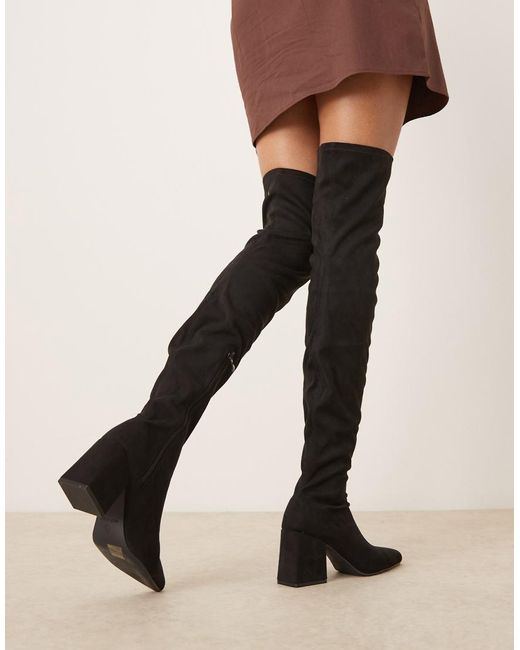 Raid Natural Rykiel Block Heel Over The Knee Boots