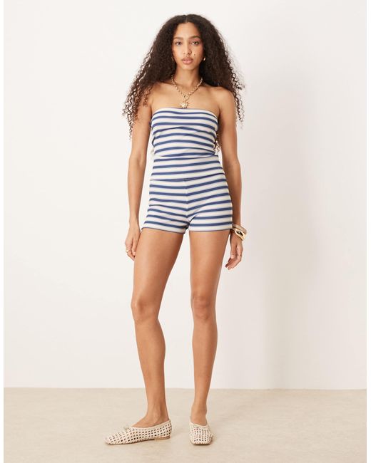 ASOS Blue Stripe Micro Short Co Ord Pant