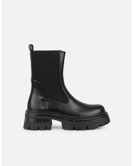 SIMMI Black Perez Sock Chunky Ankle Boots