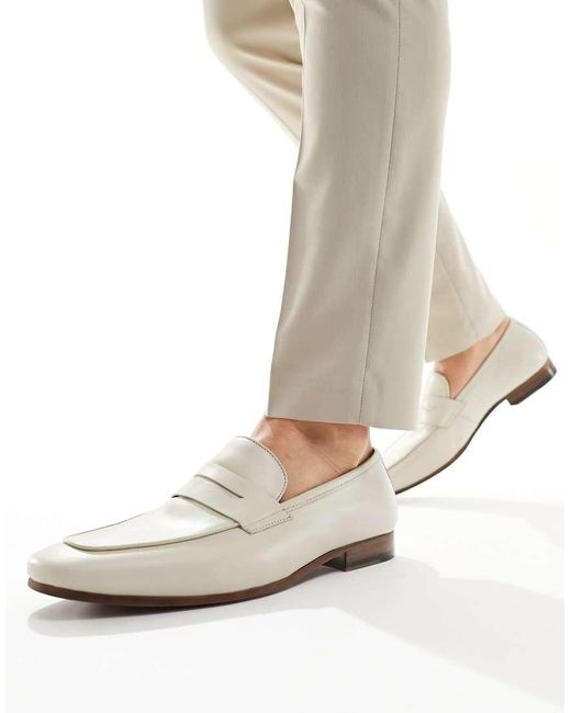 Walk London White Capri Saddle Loafers for men