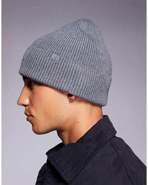 Bonnet en maille à côtes anglaises River Island pour homme en coloris Gray