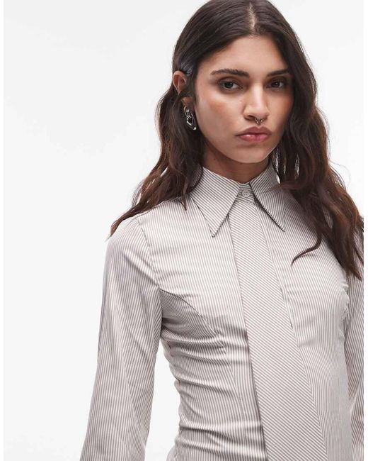 Camicia Stretta di ASOS in Gray