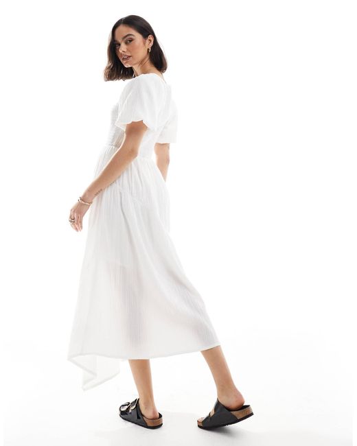 Threadbare White – midikleid