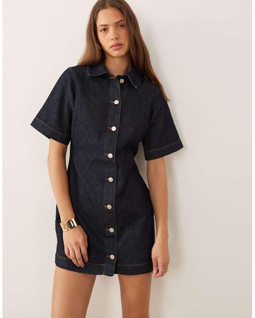 ASOS Blue Denim Shirt Mini Dress
