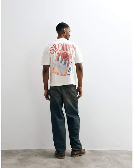 Hollister White Sardinia Back Graphic Boxy T-shirt for men