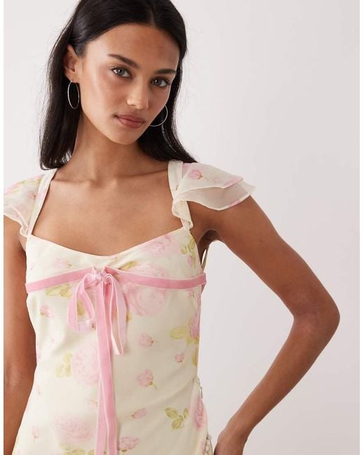 For Love & Lemons Natural Rue Midi Dress